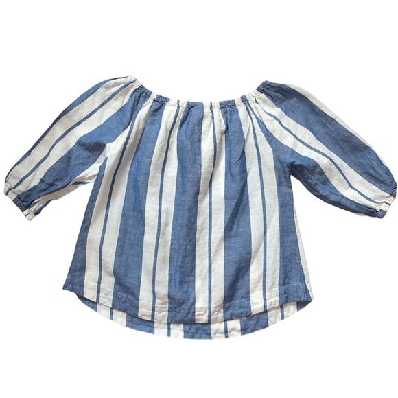 Revolve Young Fabulous & Broke Blue & White Striped Linen Cotton Top Size Medium - Picture 5 of 6